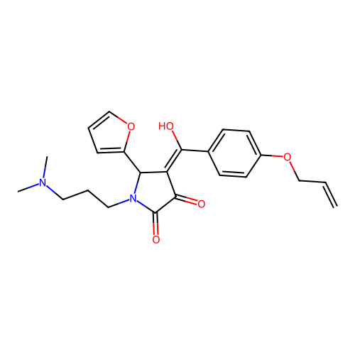 4-(4-(allyloxy)benzoyl)-1-(3-(dimethylamino)propyl)-5-(furan-2-yl)-3-hydroxy-1H-pyrrol-2(5H)-one structure