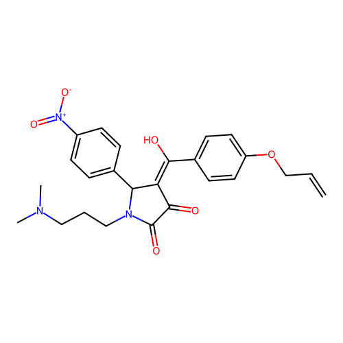 (4E)-1-[3-(dimethylamino)propyl]-4-[hydroxy-(4-prop-2-enoxyphenyl)methylidene]-5-(4-nitrophenyl)pyrrolidine-2,3-dione structure