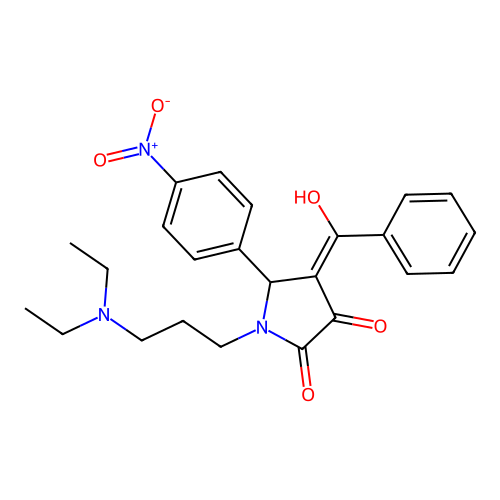 4-benzoyl-1-(3-(diethylamino)propyl)-3-hydroxy-5-(4-nitrophenyl)-1H-pyrrol-2(5H)-one structure