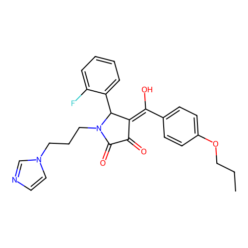 1-(3-(1H-imidazol-1-yl)propyl)-5-(2-fluorophenyl)-3-hydroxy-4-(4-propoxybenzoyl)-1H-pyrrol-2(5H)-one structure
