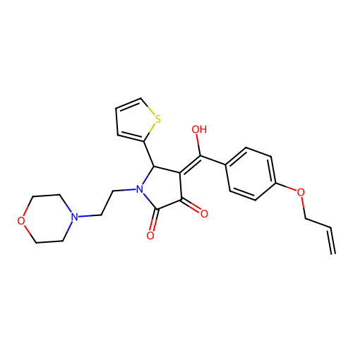 4-(4-(allyloxy)benzoyl)-3-hydroxy-1-(2-morpholinoethyl)-5-(thiophen-2-yl)-1H-pyrrol-2(5H)-one structure