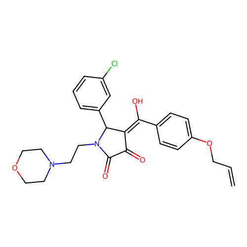 4-(4-(allyloxy)benzoyl)-5-(3-chlorophenyl)-3-hydroxy-1-(2-morpholinoethyl)-1H-pyrrol-2(5H)-one structure