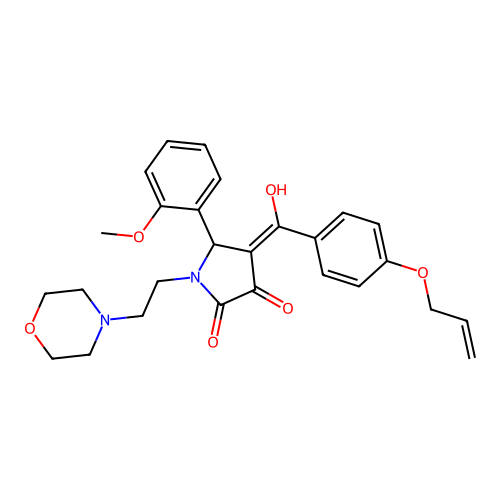 3-hydroxy-5-(2-methoxyphenyl)-1-[2-(morpholin-4-yl)ethyl]-4-[4-(prop-2-en-1-yloxy)benzoyl]-2,5-dihydro-1H-pyrrol-2-one structure