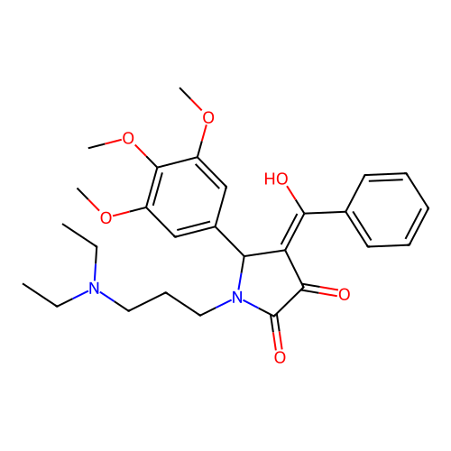 4-benzoyl-1-(3-(diethylamino)propyl)-3-hydroxy-5-(3,4,5-trimethoxyphenyl)-1H-pyrrol-2(5H)-one structure