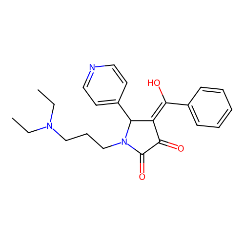 4-benzoyl-1-(3-(diethylamino)propyl)-3-hydroxy-5-(pyridin-4-yl)-1H-pyrrol-2(5H)-one structure