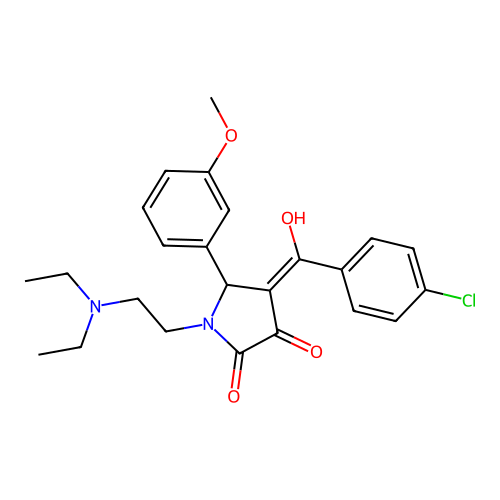 4-(4-chlorobenzoyl)-1-(2-(diethylamino)ethyl)-3-hydroxy-5-(3-methoxyphenyl)-1H-pyrrol-2(5H)-one structure