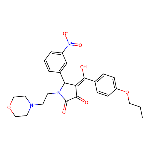 3-hydroxy-1-(2-morpholinoethyl)-5-(3-nitrophenyl)-4-(4-propoxybenzoyl)-1H-pyrrol-2(5H)-one structure