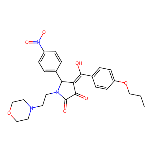 3-hydroxy-1-(2-morpholinoethyl)-5-(4-nitrophenyl)-4-(4-propoxybenzoyl)-1H-pyrrol-2(5H)-one structure