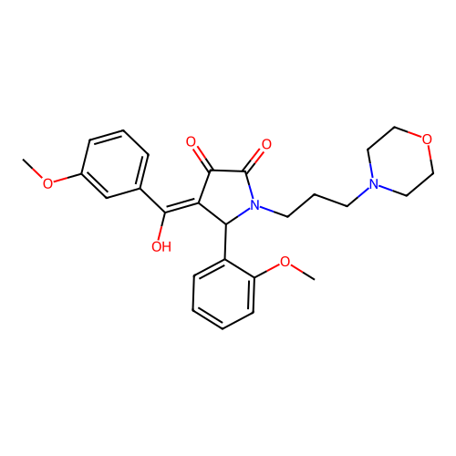 (4E)-4-[hydroxy-(3-methoxyphenyl)methylidene]-5-(2-methoxyphenyl)-1-(3-morpholin-4-ylpropyl)pyrrolidine-2,3-dione structure