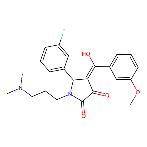(4E)-1-[3-(dimethylamino)propyl]-5-(3-fluorophenyl)-4-[hydroxy-(3-methoxyphenyl)methylidene]pyrrolidine-2,3-dione structure
