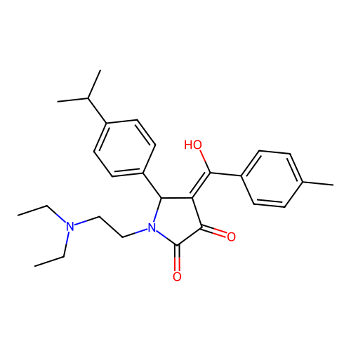 (4E)-1-(2-diethylaminoethyl)-4-[hydroxy-(4-methylphenyl)methylidene]-5-(4-propan-2-ylphenyl)pyrrolidine-2,3-dione structure