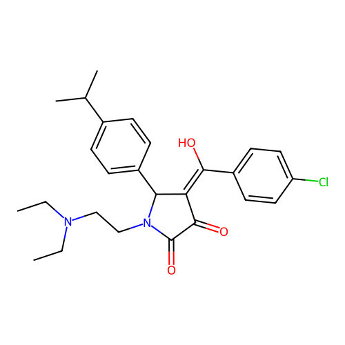 (4E)-4-[(4-chlorophenyl)-hydroxymethylidene]-1-(2-diethylaminoethyl)-5-(4-propan-2-ylphenyl)pyrrolidine-2,3-dione structure