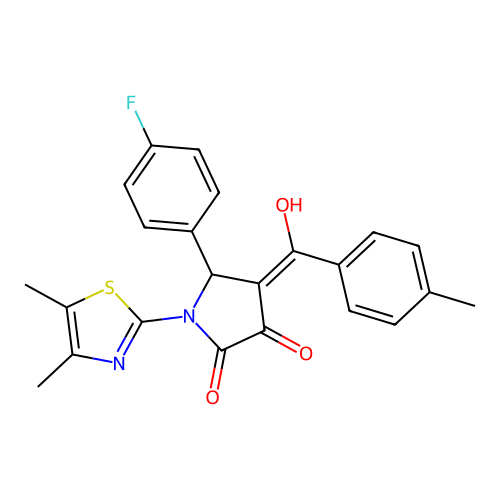 (4E)-1-(4,5-dimethyl-1,3-thiazol-2-yl)-5-(4-fluorophenyl)-4-[hydroxy(4-methylphenyl)methylidene]pyrrolidine-2,3-dione structure