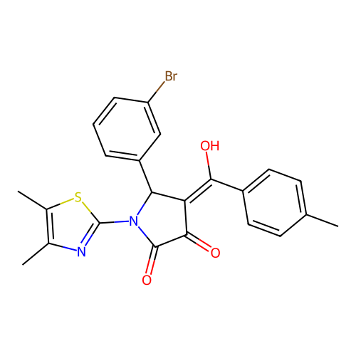 5-(3-bromophenyl)-1-(4,5-dimethylthiazol-2-yl)-3-hydroxy-4-(4-methylbenzoyl)-1H-pyrrol-2(5H)-one structure