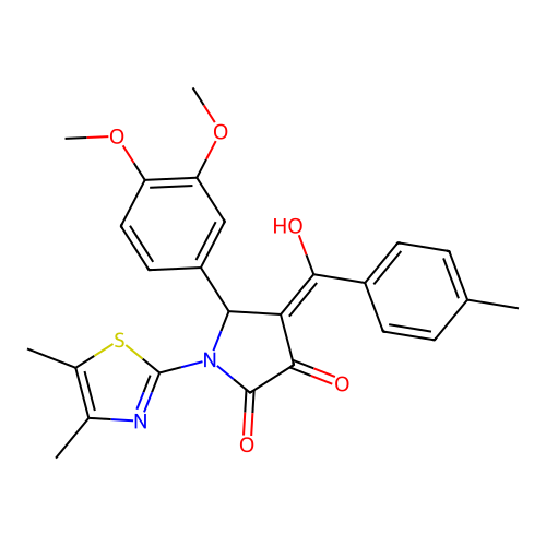 (4E)-5-(3,4-dimethoxyphenyl)-1-(4,5-dimethyl-1,3-thiazol-2-yl)-4-[hydroxy(4-methylphenyl)methylidene]pyrrolidine-2,3-dione structure