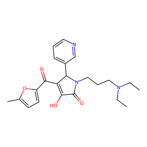 1-[3-(diethylamino)propyl]-3-hydroxy-4-(5-methylfuran-2-carbonyl)-5-(pyridin-3-yl)-2,5-dihydro-1H-pyrrol-2-one structure