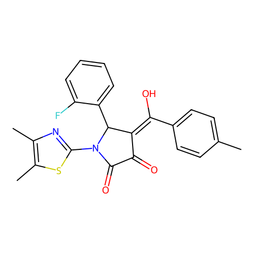 (4E)-1-(4,5-dimethyl-1,3-thiazol-2-yl)-5-(2-fluorophenyl)-4-[hydroxy(4-methylphenyl)methylidene]pyrrolidine-2,3-dione structure