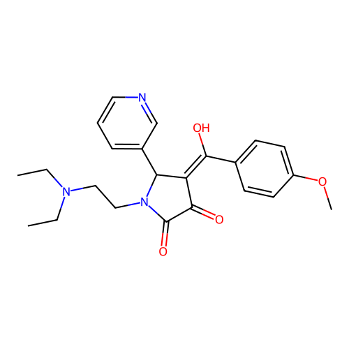 (4E)-1-(2-diethylaminoethyl)-4-[hydroxy-(4-methoxyphenyl)methylidene]-5-pyridin-3-ylpyrrolidine-2,3-dione structure