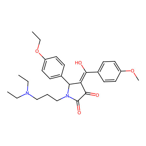 (4E)-1-[3-(diethylamino)propyl]-5-(4-ethoxyphenyl)-4-[hydroxy-(4-methoxyphenyl)methylidene]pyrrolidine-2,3-dione structure