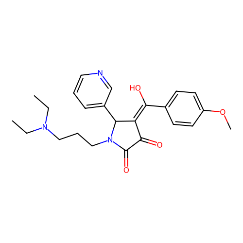 (4E)-1-[3-(diethylamino)propyl]-4-[hydroxy-(4-methoxyphenyl)methylidene]-5-pyridin-3-ylpyrrolidine-2,3-dione structure