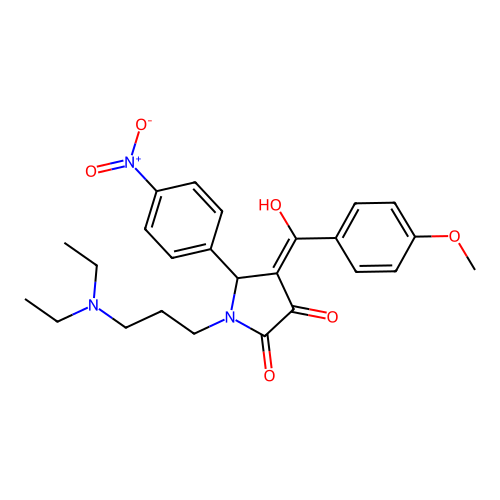 (4E)-1-[3-(diethylamino)propyl]-4-[hydroxy-(4-methoxyphenyl)methylidene]-5-(4-nitrophenyl)pyrrolidine-2,3-dione structure