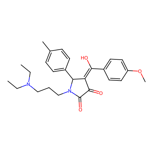 (4E)-1-[3-(diethylamino)propyl]-4-[hydroxy-(4-methoxyphenyl)methylidene]-5-(4-methylphenyl)pyrrolidine-2,3-dione structure