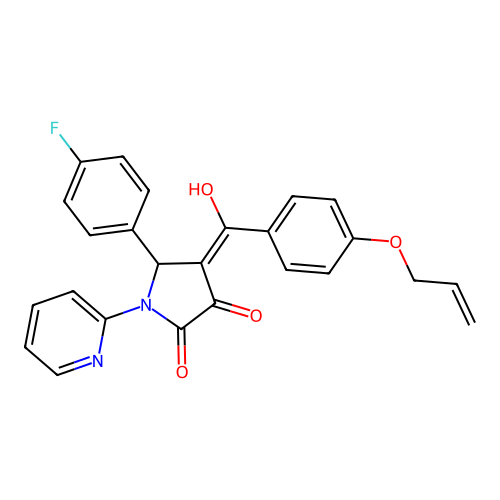 (4E)-5-(4-fluorophenyl)-4-[hydroxy-(4-prop-2-enoxyphenyl)methylidene]-1-pyridin-2-ylpyrrolidine-2,3-dione structure