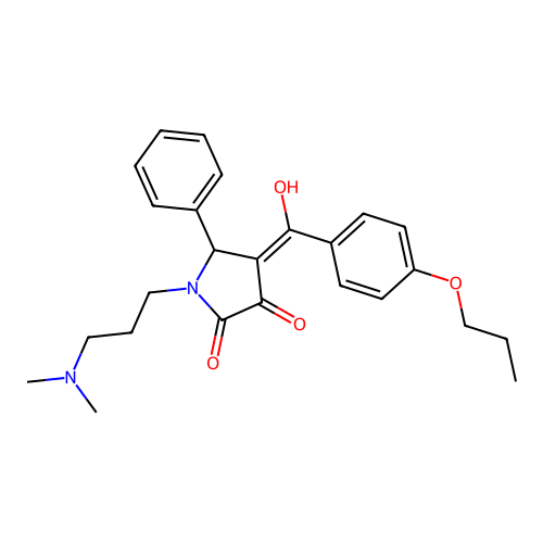 1-(3-(dimethylamino)propyl)-3-hydroxy-5-phenyl-4-(4-propoxybenzoyl)-1H-pyrrol-2(5H)-one structure