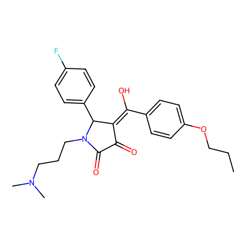 (4E)-1-[3-(dimethylamino)propyl]-5-(4-fluorophenyl)-4-[hydroxy-(4-propoxyphenyl)methylidene]pyrrolidine-2,3-dione structure