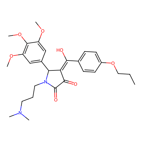 (4E)-1-[3-(dimethylamino)propyl]-4-[hydroxy-(4-propoxyphenyl)methylidene]-5-(3,4,5-trimethoxyphenyl)pyrrolidine-2,3-dione structure