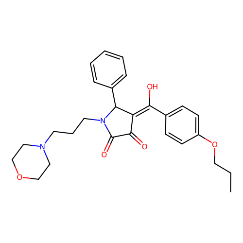 3-hydroxy-1-(3-morpholinopropyl)-5-phenyl-4-(4-propoxybenzoyl)-1H-pyrrol-2(5H)-one structure