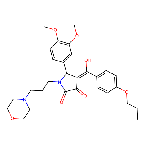(4E)-5-(3,4-dimethoxyphenyl)-4-[hydroxy-(4-propoxyphenyl)methylidene]-1-(3-morpholin-4-ylpropyl)pyrrolidine-2,3-dione structure