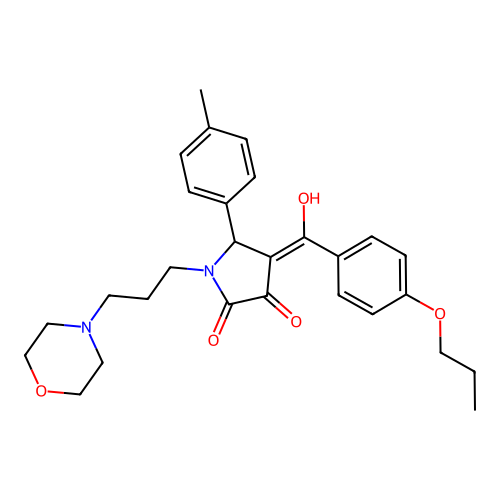 3-hydroxy-1-(3-morpholinopropyl)-4-(4-propoxybenzoyl)-5-(p-tolyl)-1H-pyrrol-2(5H)-one structure