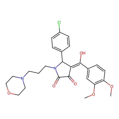(4E)-5-(4-chlorophenyl)-4-[(3,4-dimethoxyphenyl)-hydroxymethylidene]-1-(3-morpholin-4-ylpropyl)pyrrolidine-2,3-dione structure