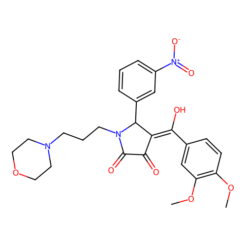 4-(3,4-Dimethoxybenzoyl)-3-hydroxy-1-(3-morpholinopropyl)-5-(3-nitrophenyl)-1H-pyrrol-2(5H)-one structure