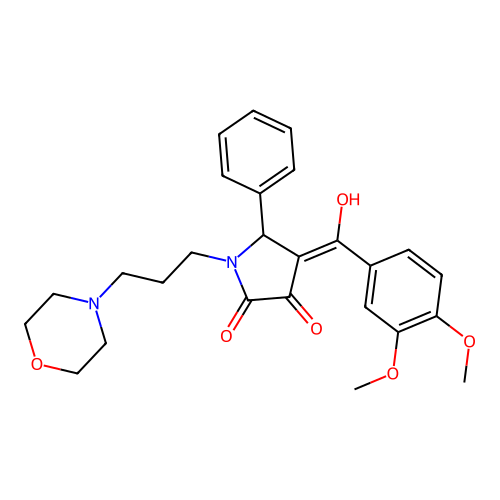 4-(3,4-dimethoxybenzoyl)-3-hydroxy-1-(3-morpholinopropyl)-5-phenyl-1H-pyrrol-2(5H)-one structure