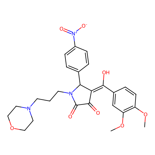 (4E)-4-[(3,4-dimethoxyphenyl)-hydroxymethylidene]-1-(3-morpholin-4-ylpropyl)-5-(4-nitrophenyl)pyrrolidine-2,3-dione structure