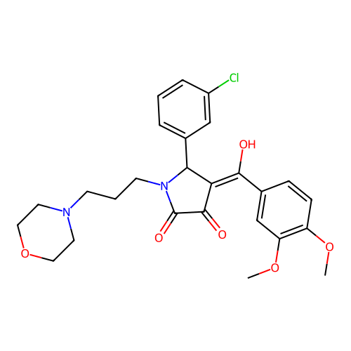 (4E)-5-(3-chlorophenyl)-4-[(3,4-dimethoxyphenyl)-hydroxymethylidene]-1-(3-morpholin-4-ylpropyl)pyrrolidine-2,3-dione structure