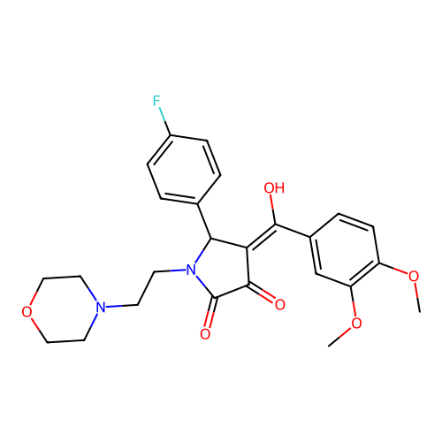 (4E)-4-[(3,4-dimethoxyphenyl)-hydroxymethylidene]-5-(4-fluorophenyl)-1-(2-morpholin-4-ylethyl)pyrrolidine-2,3-dione structure