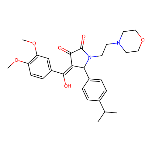 (4E)-4-[(3,4-dimethoxyphenyl)-hydroxymethylidene]-1-(2-morpholin-4-ylethyl)-5-(4-propan-2-ylphenyl)pyrrolidine-2,3-dione structure