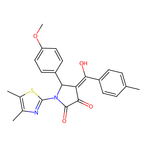 (4E)-1-(4,5-dimethyl-1,3-thiazol-2-yl)-4-[hydroxy(4-methylphenyl)methylidene]-5-(4-methoxyphenyl)pyrrolidine-2,3-dione structure