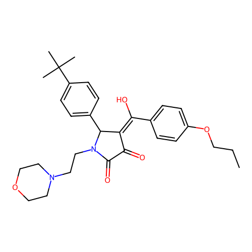 (4E)-5-(4-tert-butylphenyl)-4-[hydroxy-(4-propoxyphenyl)methylidene]-1-(2-morpholin-4-ylethyl)pyrrolidine-2,3-dione structure