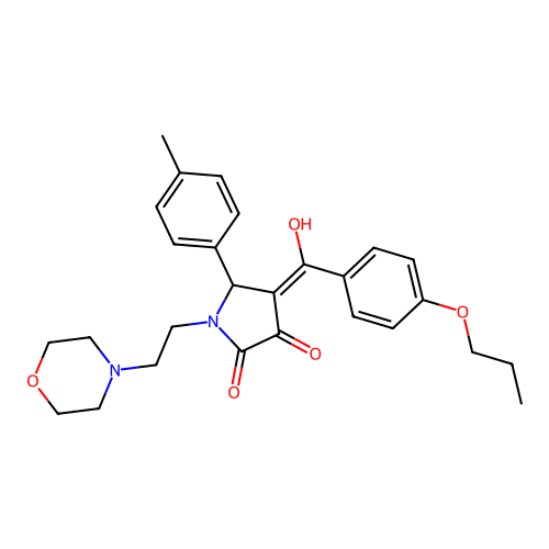 3-hydroxy-1-(2-morpholinoethyl)-4-(4-propoxybenzoyl)-5-(p-tolyl)-1H-pyrrol-2(5H)-one structure