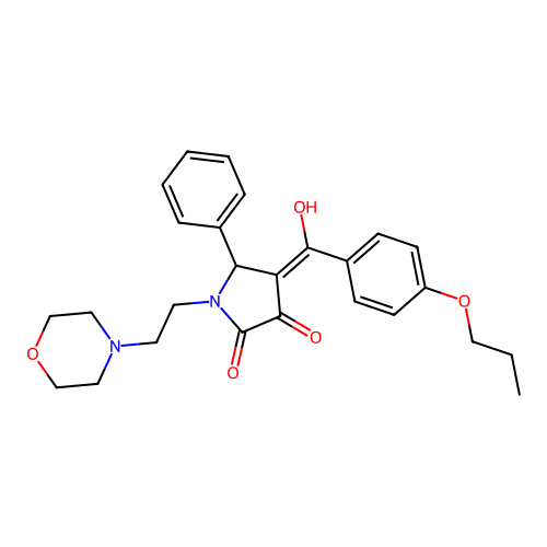 3-hydroxy-1-(2-morpholinoethyl)-5-phenyl-4-(4-propoxybenzoyl)-1H-pyrrol-2(5H)-one structure