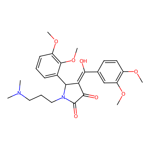 (4E)-5-(2,3-dimethoxyphenyl)-4-[(3,4-dimethoxyphenyl)-hydroxymethylidene]-1-[3-(dimethylamino)propyl]pyrrolidine-2,3-dione structure