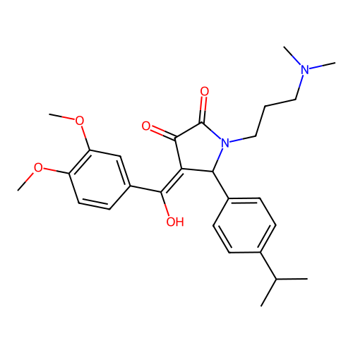 (4E)-4-[(3,4-dimethoxyphenyl)-hydroxymethylidene]-1-[3-(dimethylamino)propyl]-5-(4-propan-2-ylphenyl)pyrrolidine-2,3-dione structure