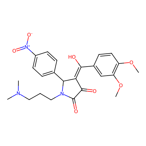 (4E)-4-[(3,4-dimethoxyphenyl)-hydroxymethylidene]-1-[3-(dimethylamino)propyl]-5-(4-nitrophenyl)pyrrolidine-2,3-dione structure