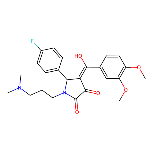 (4E)-4-[(3,4-dimethoxyphenyl)-hydroxymethylidene]-1-[3-(dimethylamino)propyl]-5-(4-fluorophenyl)pyrrolidine-2,3-dione structure
