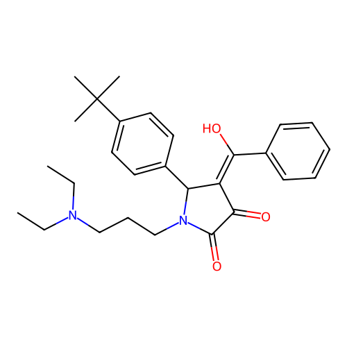(4E)-5-(4-tert-butylphenyl)-1-[3-(diethylamino)propyl]-4-[hydroxy(phenyl)methylidene]pyrrolidine-2,3-dione structure