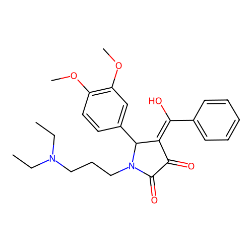 (4E)-1-[3-(diethylamino)propyl]-5-(3,4-dimethoxyphenyl)-4-[hydroxy(phenyl)methylidene]pyrrolidine-2,3-dione structure
